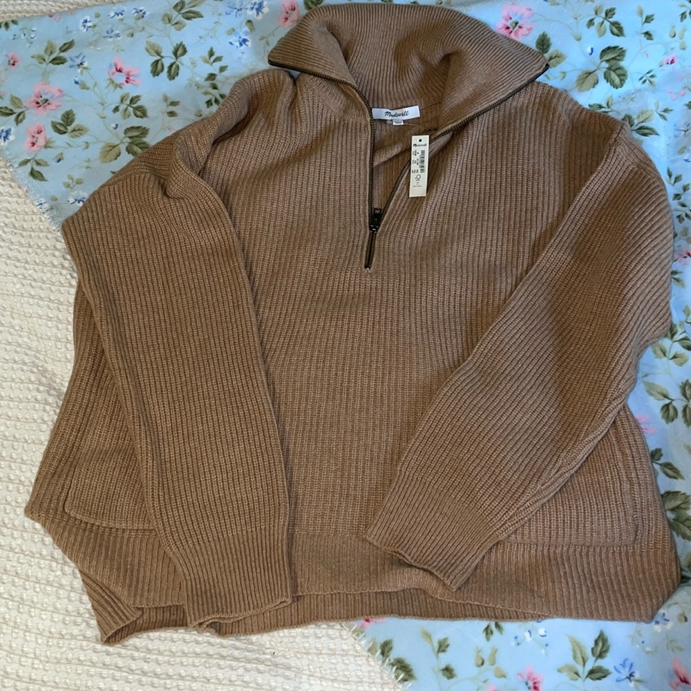 BNWT Madewell 60% Merino Wool quarter zip sweater